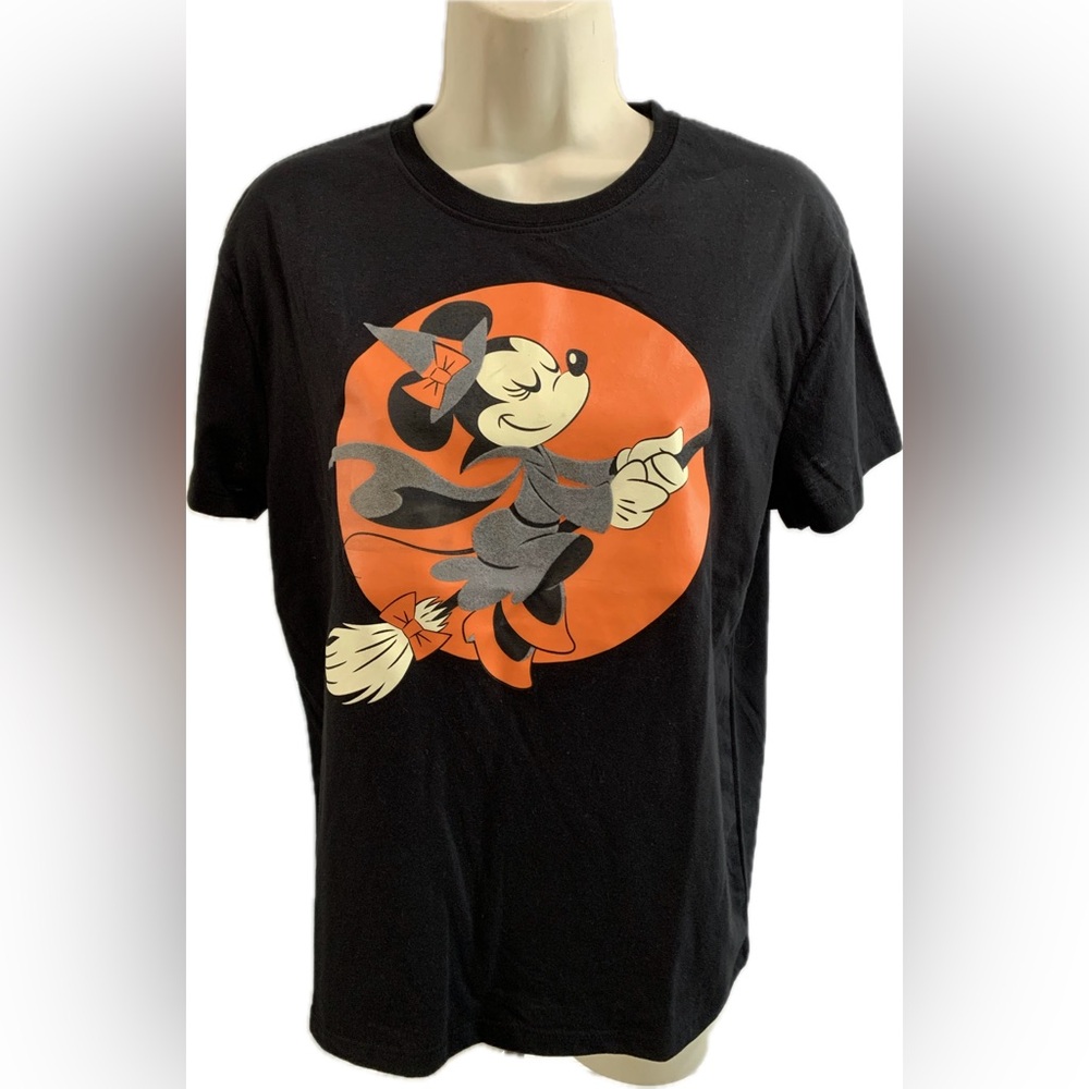 Disney Minnie Mouse Halloween‎ Black Short Sleeve T Shirt Size Small EUC